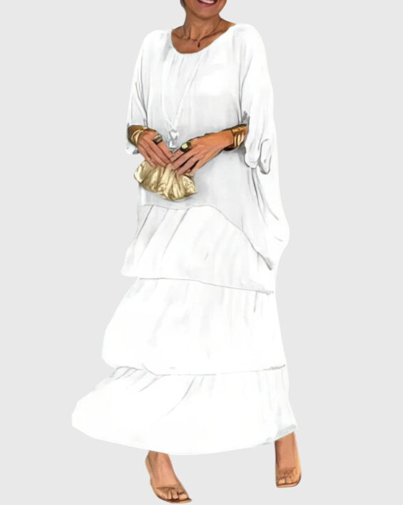 Women's Flowing Maxi Dress — Elegant Floor-Length Summer Dress for Weddings & Garden Parties | Koossa