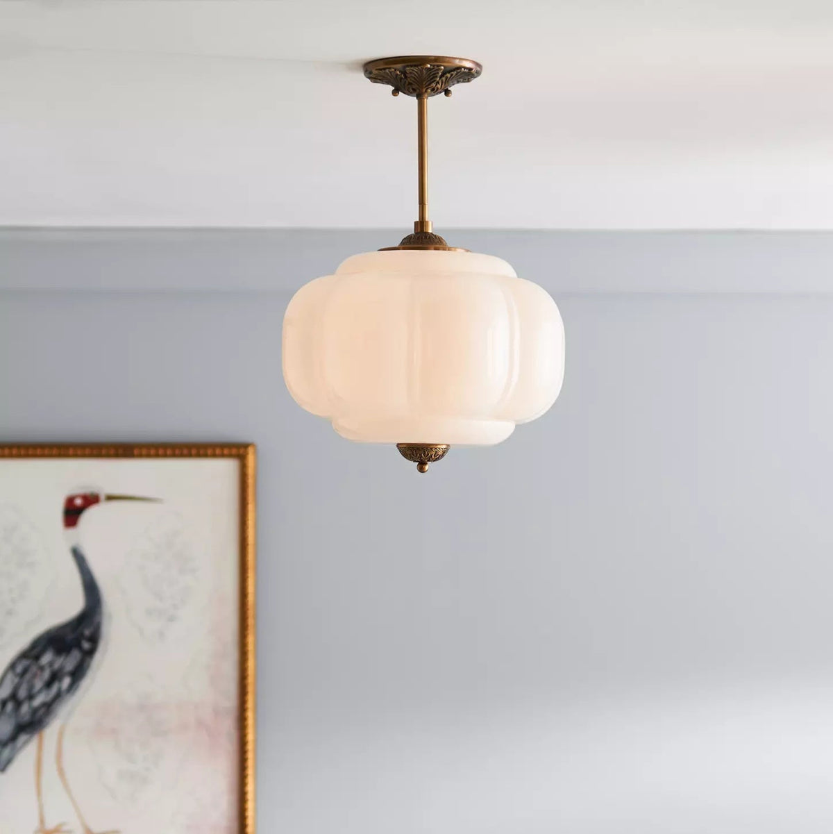 Frosted Glass Dome Ceiling Light 15 in Gold Black White Green Flush Mount Fixture for Kitchen Dining Room Bedroom Bathroom Hallway Entryway | Lonoma