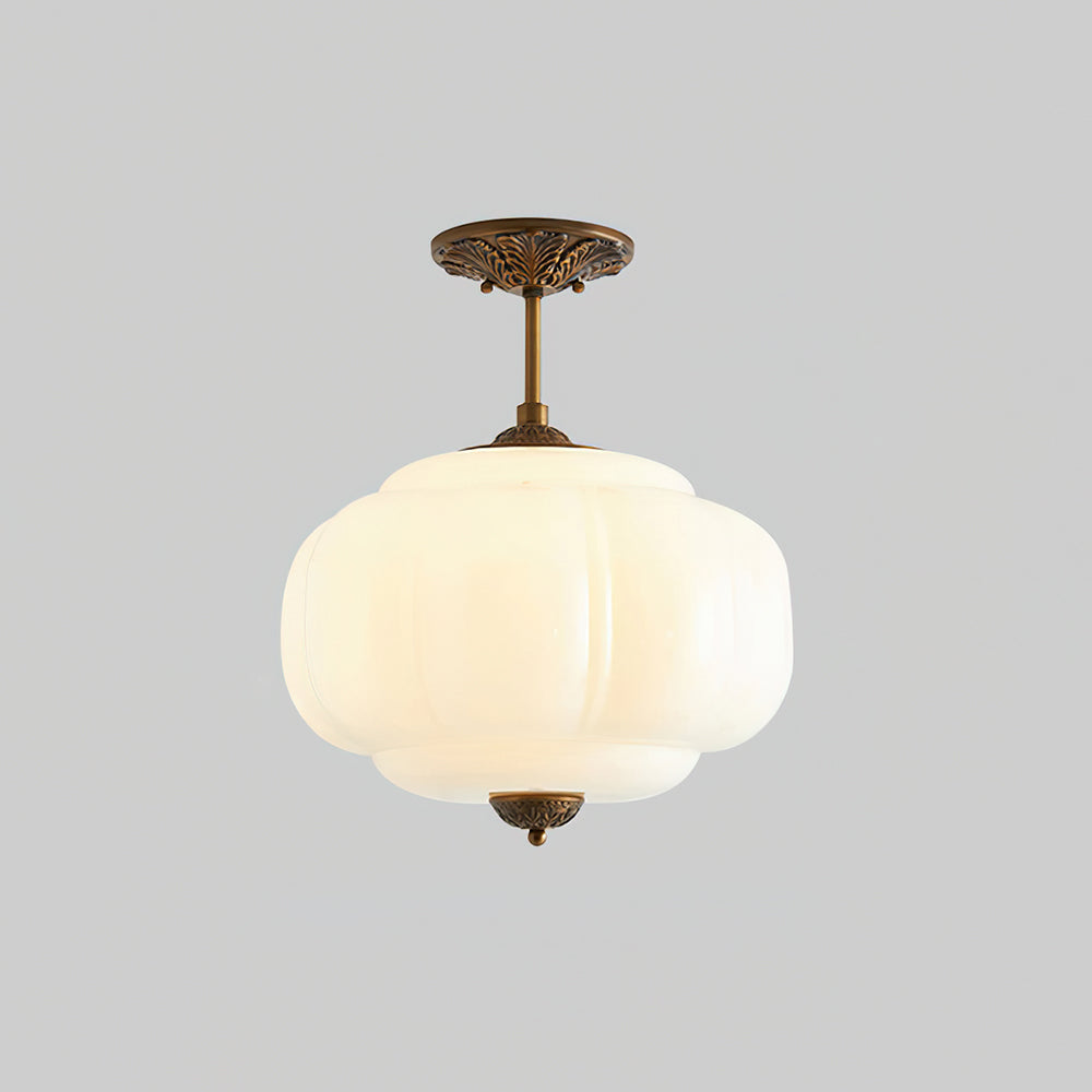 Frosted Glass Dome Ceiling Light 15 in Gold Black White Green Flush Mount Fixture for Kitchen Dining Room Bedroom Bathroom Hallway Entryway | Lonoma