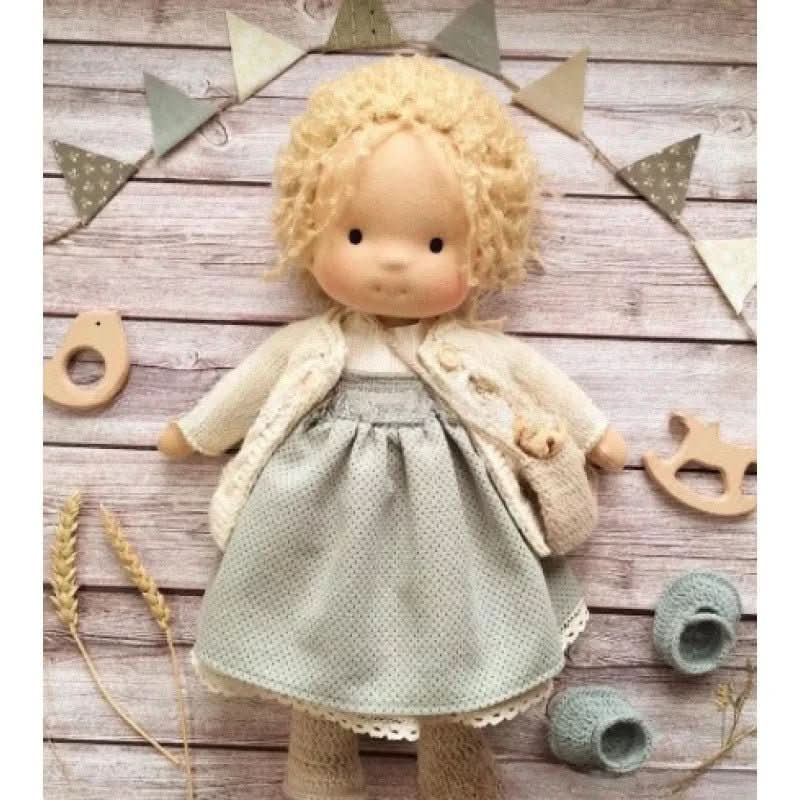 Handmade Cotton Waldorf Doll, Soft Cloth Baby Doll for Toddlers & Preschoolers, Natural Fabric Stuffed Toy for Imaginative Play | Lonoma
