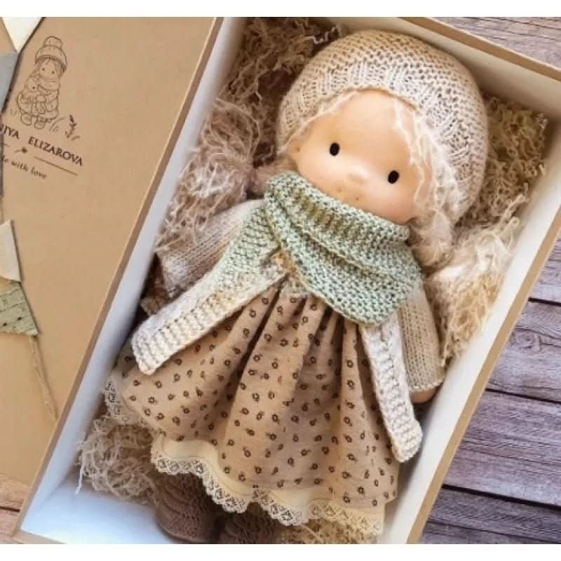 Handmade Cotton Waldorf Doll, Soft Cloth Baby Doll for Toddlers & Preschoolers, Natural Fabric Stuffed Toy for Imaginative Play | Lonoma