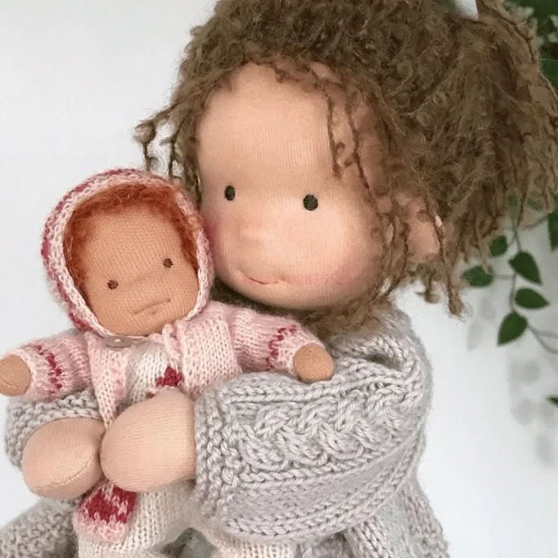 Handmade Cotton Waldorf Doll, Soft Cloth Baby Doll for Toddlers & Preschoolers, Natural Fabric Stuffed Toy for Imaginative Play | Lonoma