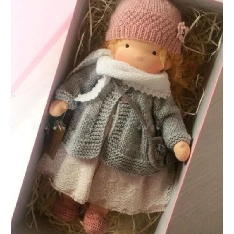 Handmade Cotton Waldorf Doll, Soft Cloth Baby Doll for Toddlers & Preschoolers, Natural Fabric Stuffed Toy for Imaginative Play | Lonoma