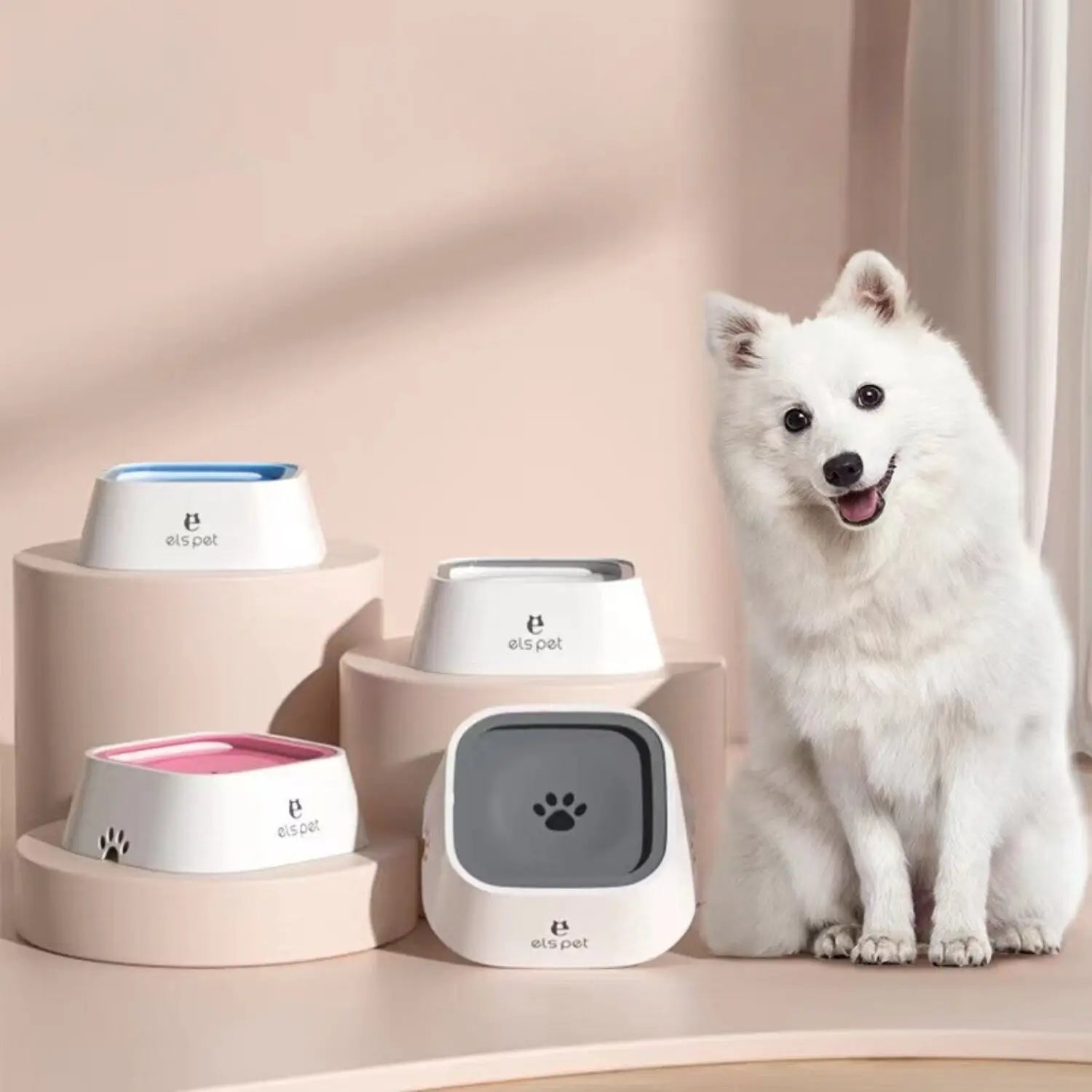 Dog Water Bowl No Spill Floating Disk 1.5L Anti Splash Pet Drinking Bowl Cat Slow Feeder Non Slip BPA Free Dishwasher Safe Car Travel | Koossa