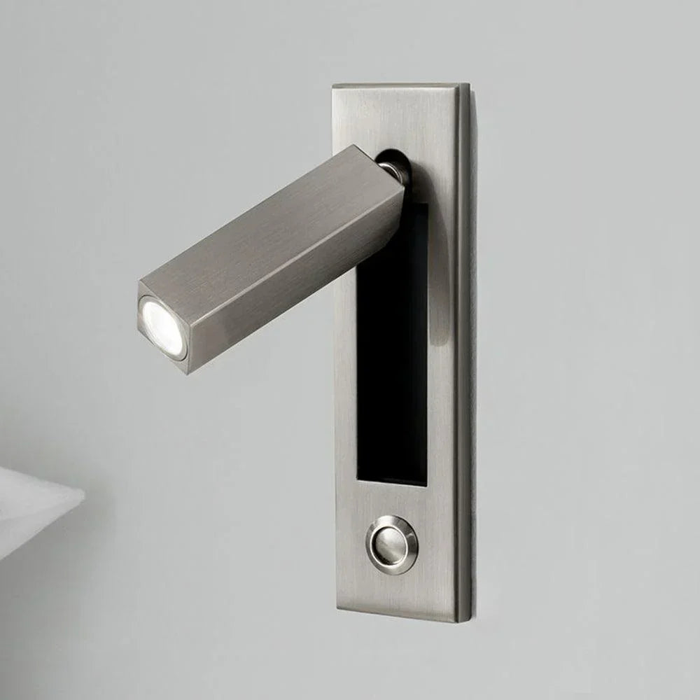 Adjustable Metal Wall Sconce Cylindrical or Square Design Hardwired LED Spotlight for Bedroom Hallway Accent Lighting Brushed Nickel Black | Lonoma