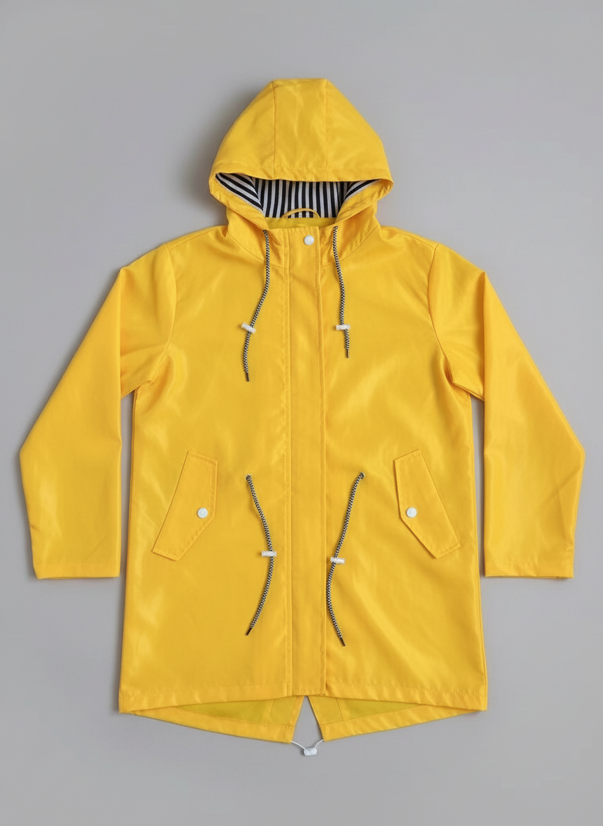 Women's Hooded Parka Coat with Adjustable Waist — Weatherproof Outerwear for Spring & Autumn | Koossa