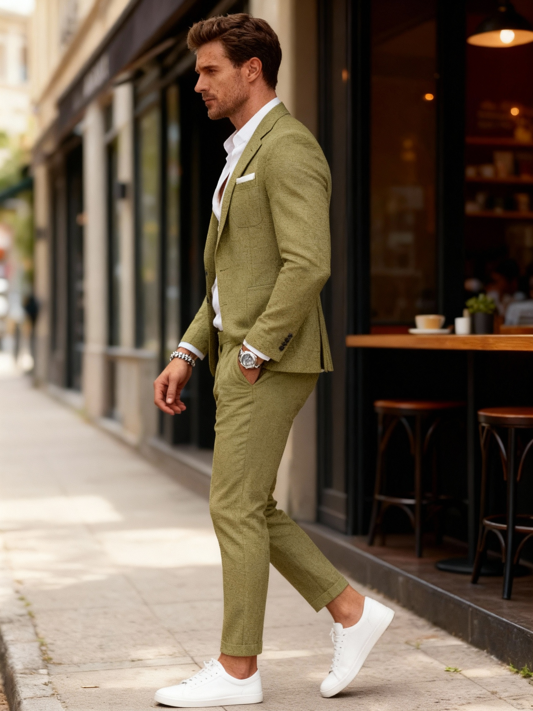 Men's Slim-Fit Two-Piece Suit — Tailored Notch-Lapel Jacket & Tapered Trousers for Formal & Smart-Casual Occasions | Koossa