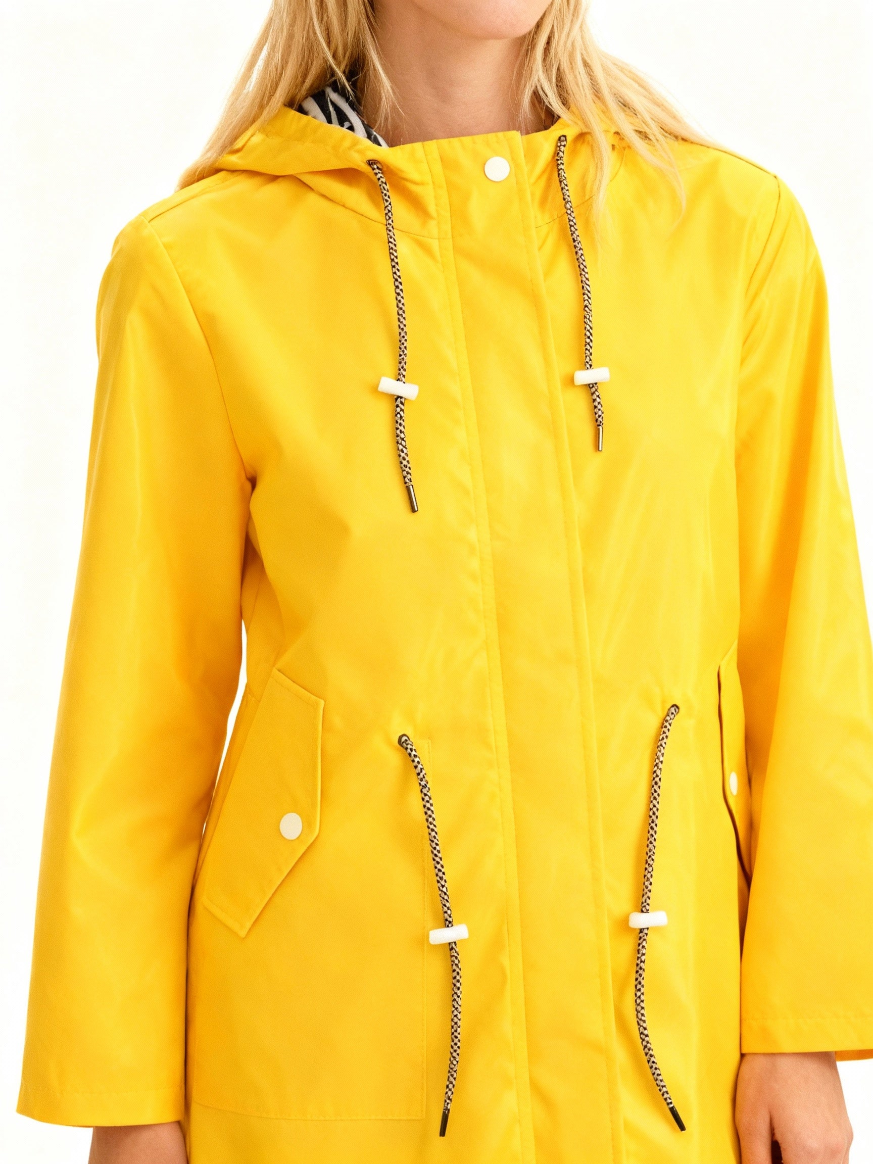Women's Hooded Parka Coat with Adjustable Waist — Weatherproof Outerwear for Spring & Autumn | Koossa