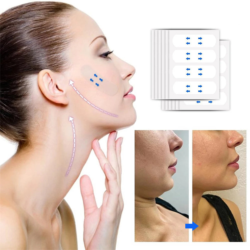 Bandes Lissantes Transparentes Visage 40 Pièces – Effet Lifting Naturel Anti-Rides Contour V Discret Soins | Koossa