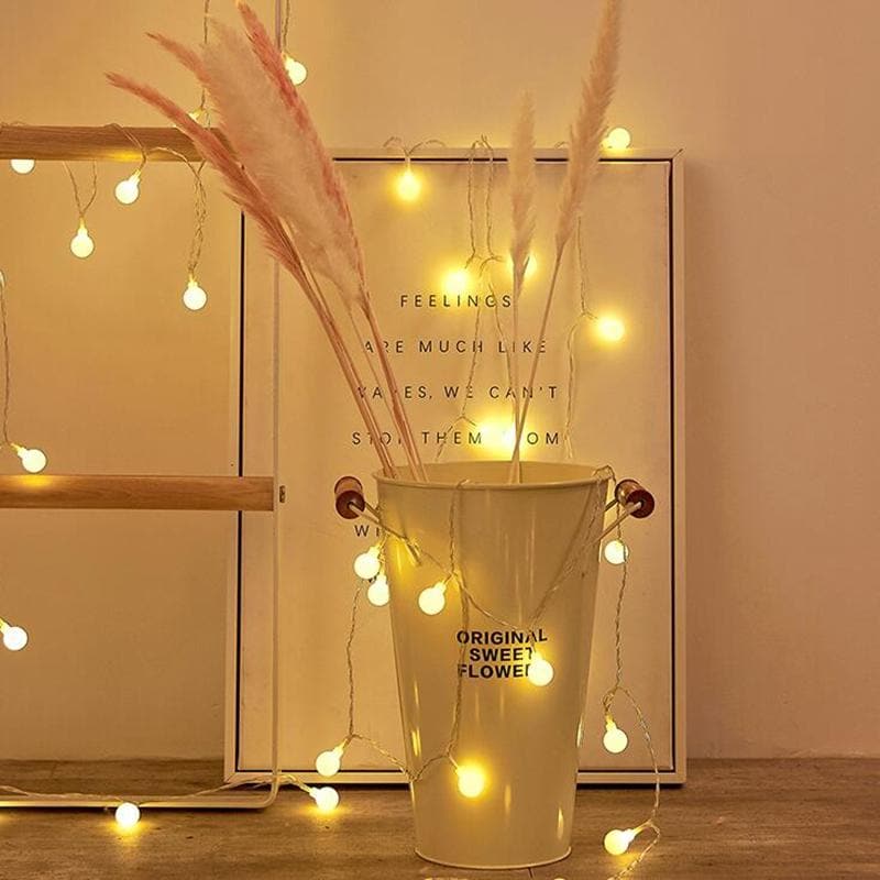 Guirlande lumineuse LED décorative intérieur extérieur blanc chaud motif étoile fleur boule ambiance chambre fête | Koossa