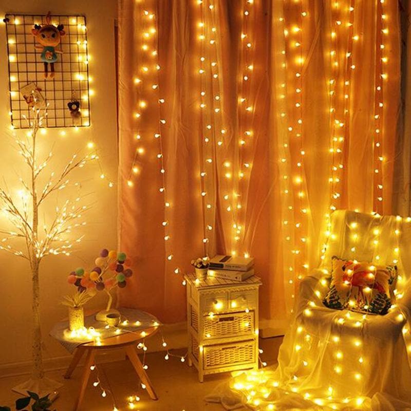 Guirlande lumineuse LED décorative intérieur extérieur blanc chaud motif étoile fleur boule ambiance chambre fête | Koossa
