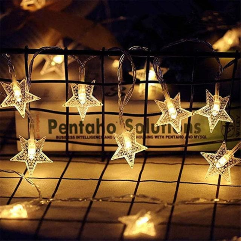 Guirlande lumineuse LED décorative intérieur extérieur blanc chaud motif étoile fleur boule ambiance chambre fête | Koossa