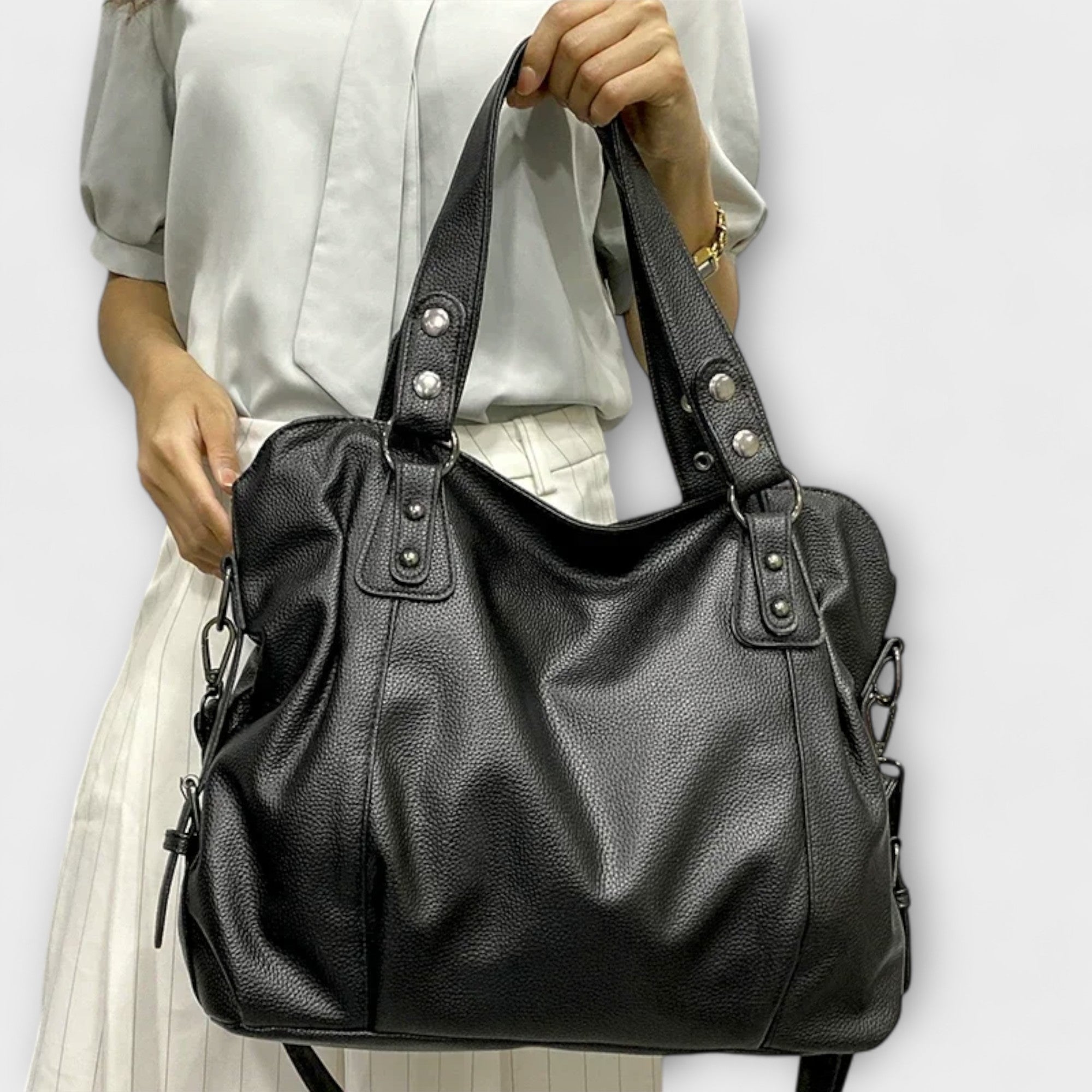 Structured Shoulder Bag with Clean Lines and Adjustable Strap in Four Classic Colours | Koossa