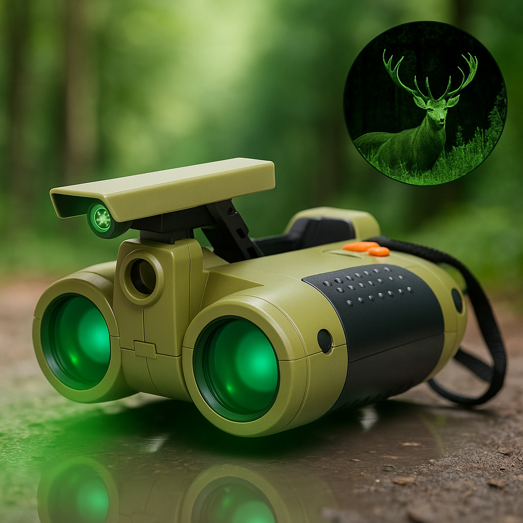 Jumelles pour enfants 4×30 avec vision nocturne résistantes à l'eau pour aventures jour et nuit en plein air | Koossa