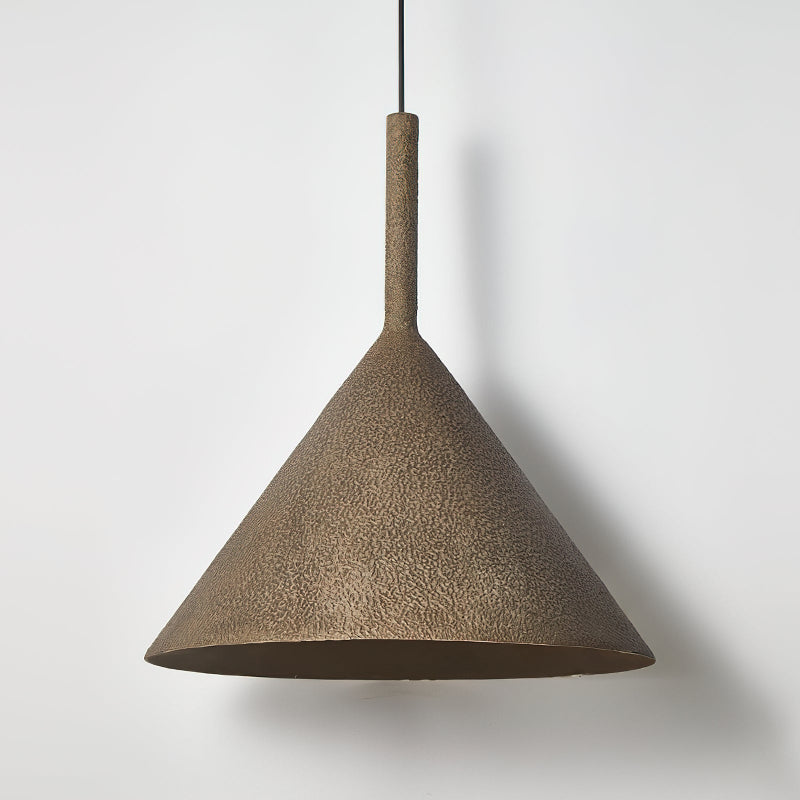 Hammered Iron Pendant Light, 18 in Cone Shade, Aged Bronze Adjustable Hanging Fixture for Dining Table, Kitchen Island & Entryway | Lonoma