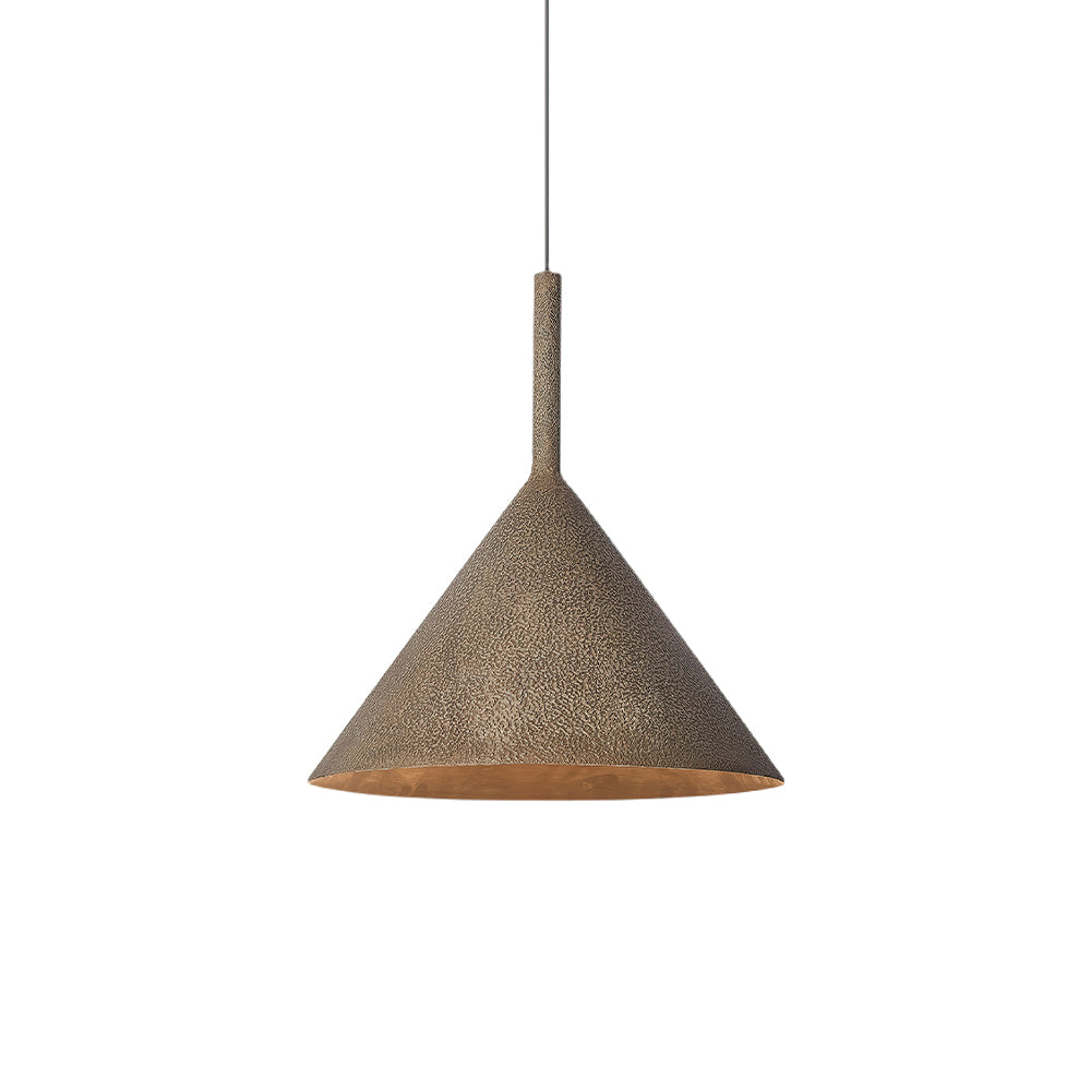 Hammered Iron Pendant Light, 18 in Cone Shade, Aged Bronze Adjustable Hanging Fixture for Dining Table, Kitchen Island & Entryway | Lonoma