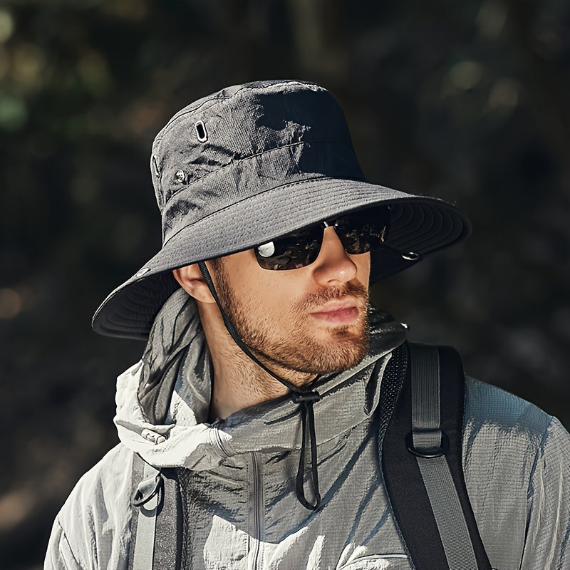 Wide-Brimmed Breathable Sun Hat — Outdoor Summer Hat with Adjustable Chin Strap for Hiking & Travel | Koossa