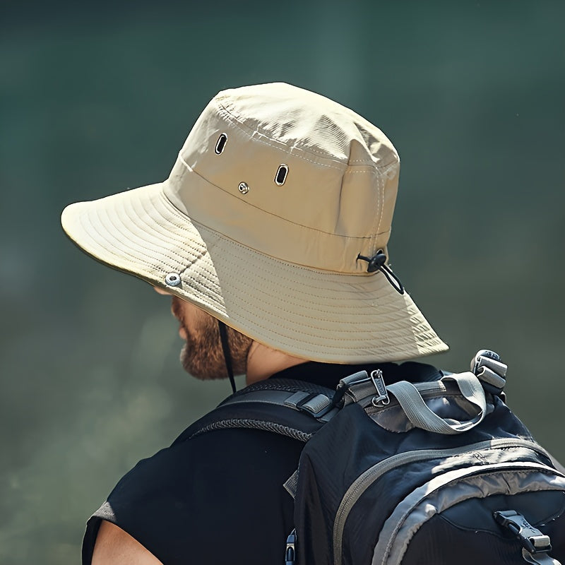 Wide-Brimmed Breathable Sun Hat — Outdoor Summer Hat with Adjustable Chin Strap for Hiking & Travel | Koossa