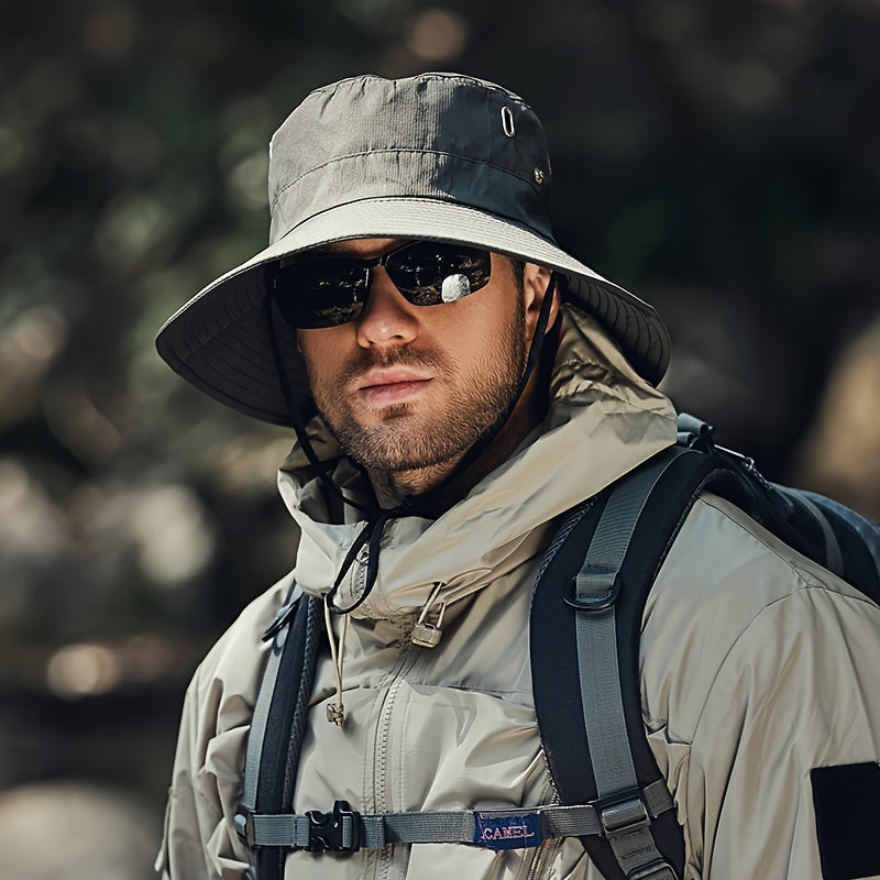 Wide-Brimmed Breathable Sun Hat — Outdoor Summer Hat with Adjustable Chin Strap for Hiking & Travel | Koossa