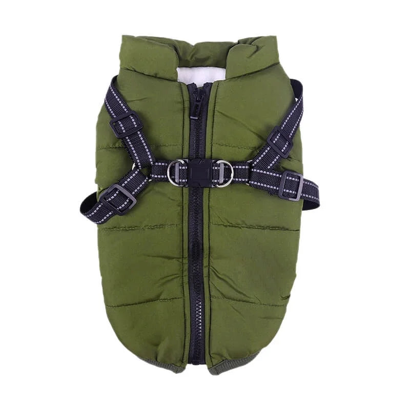 Dog Jacket Harness Integrated Padded Waterproof Dachshund Winter Coat Reflective Quilted Vest Small Dog Puppy Cold Weather | Koossa