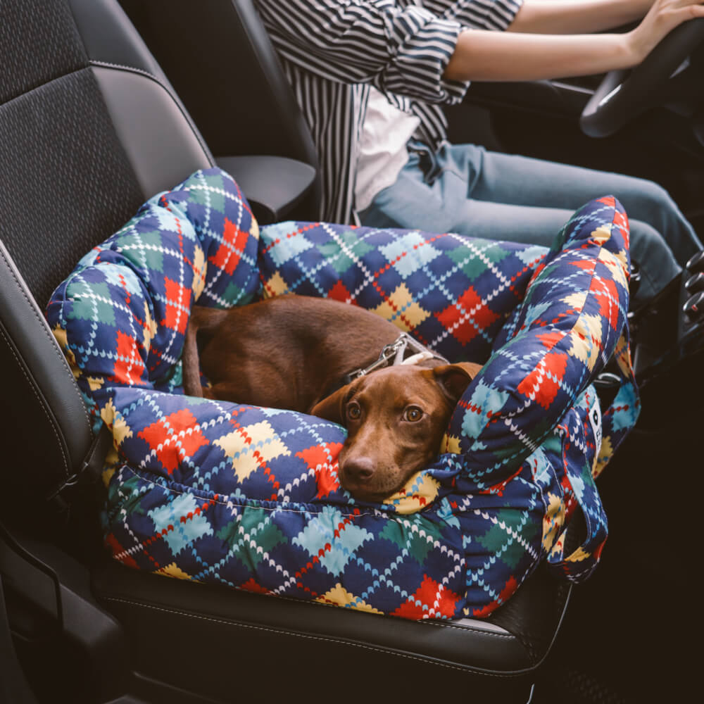 Dog Car Seat Bed Cotton Padded Portable Safety Harness Small Dogs Booster Carrier Shoulder Bag | Koossa