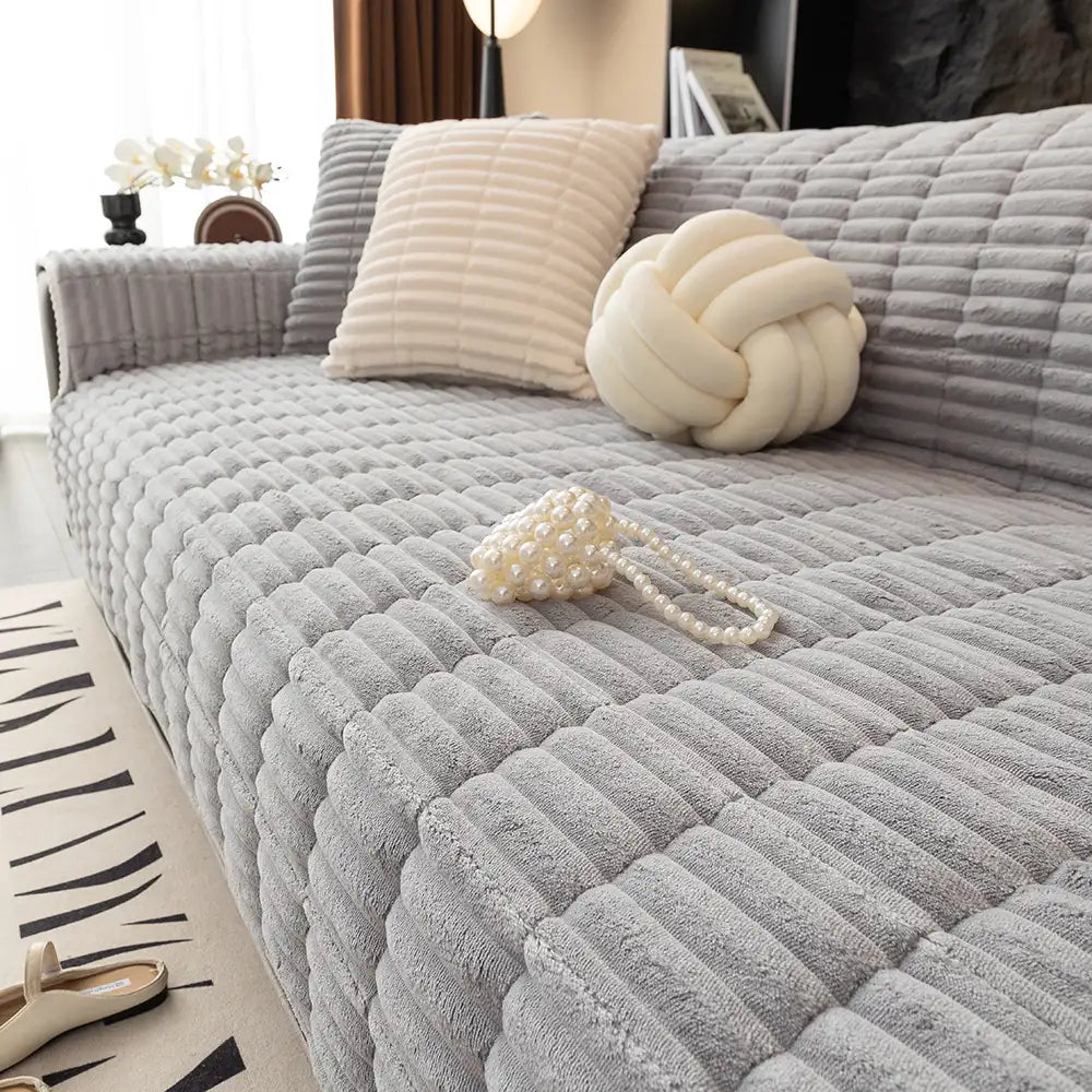 Sofa Cover Flannel Quilted Non-Slip One-Piece Pet Protection Washable Recliner Loveseat Large Sofa Couch Pad | Koossa