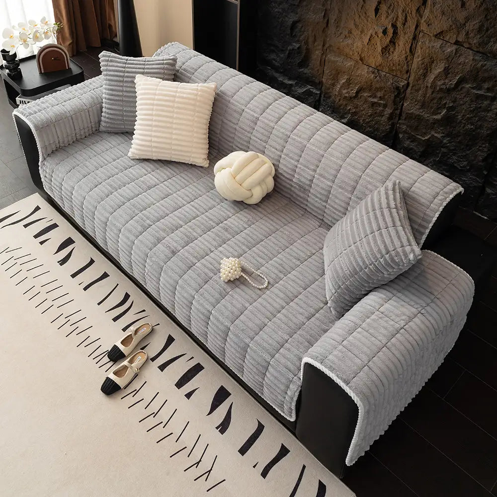 Sofa Cover Flannel Quilted Non-Slip One-Piece Pet Protection Washable Recliner Loveseat Large Sofa Couch Pad | Koossa