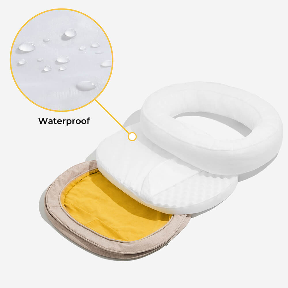 Dog Bed Donut Oval Orthopaedic Foam M L XL 2XL Waterproof Washable Anti-Slip Calming Cuddler Pet Sofa Bed | Koossa