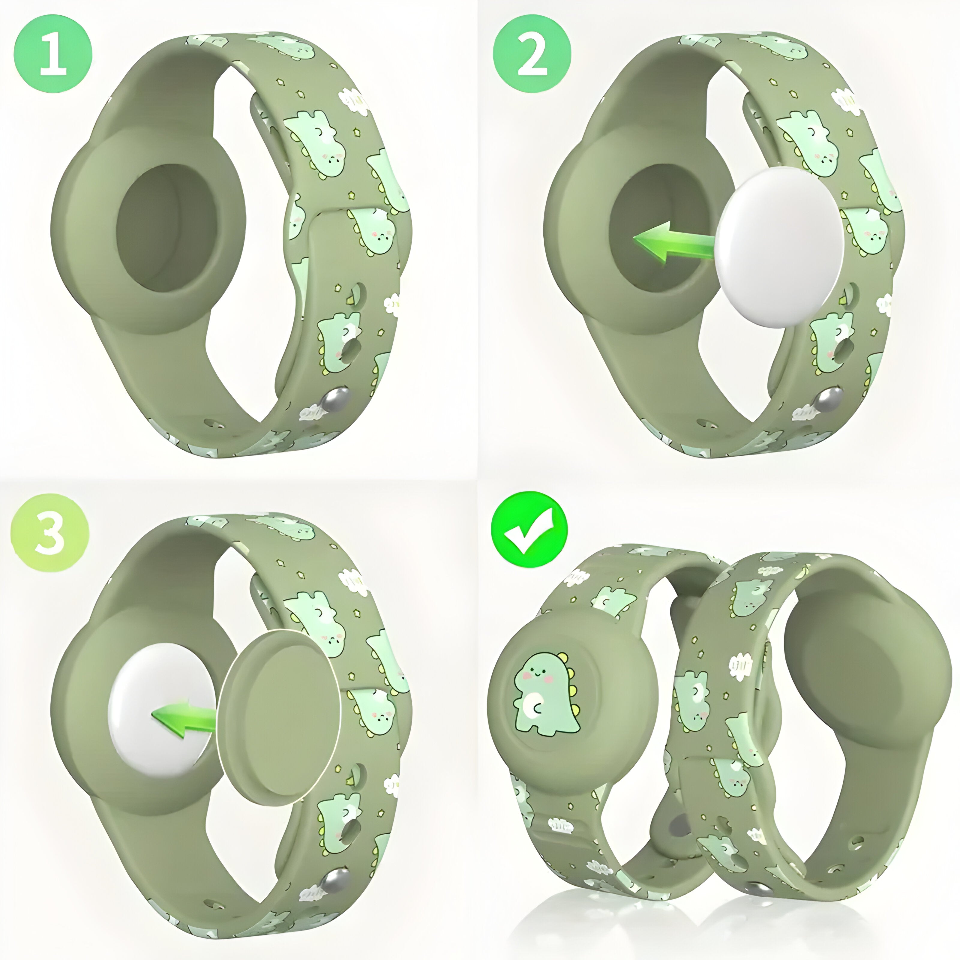 Bracelet Connecté Enfant Compatible AirTag Silicone Ajustable Sécurité Traçabilité École Parc Vacances | Koossa