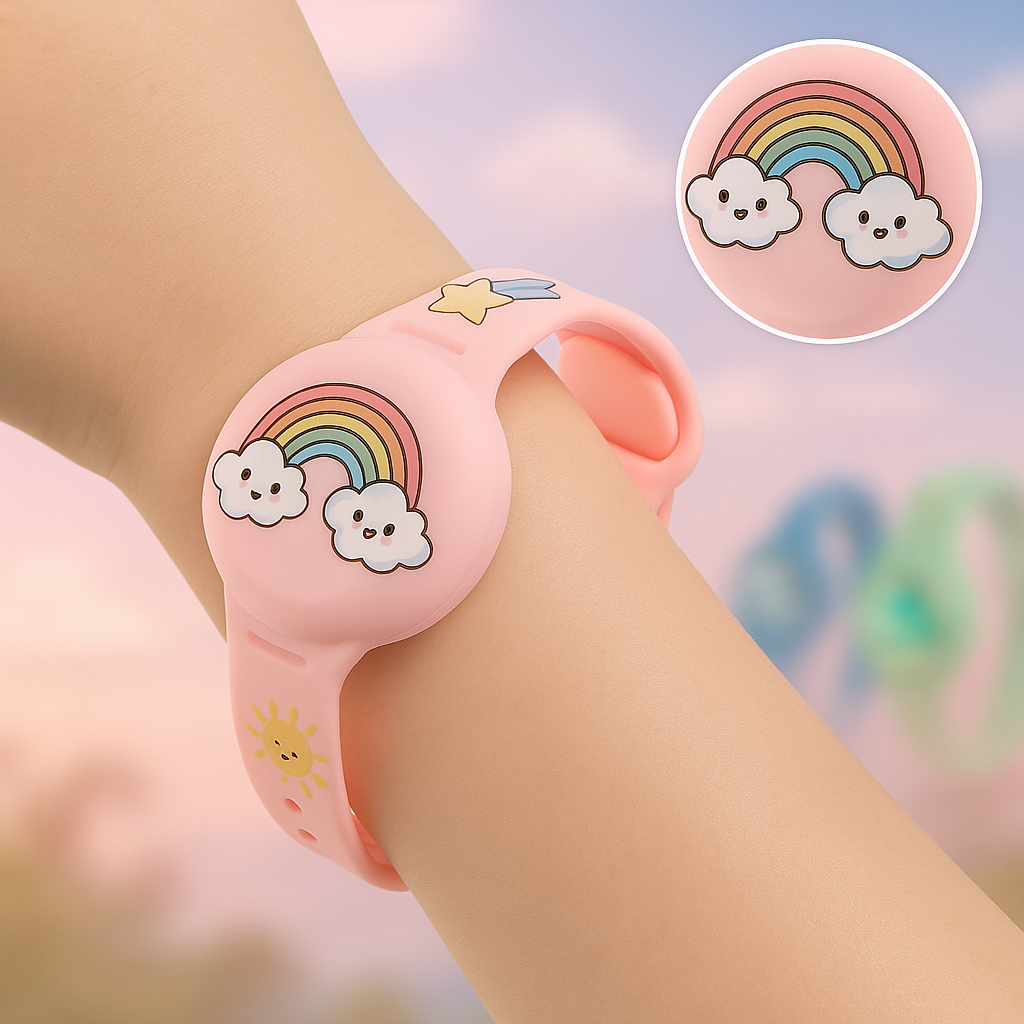 Bracelet Connecté Enfant Compatible AirTag Silicone Ajustable Sécurité Traçabilité École Parc Vacances | Koossa