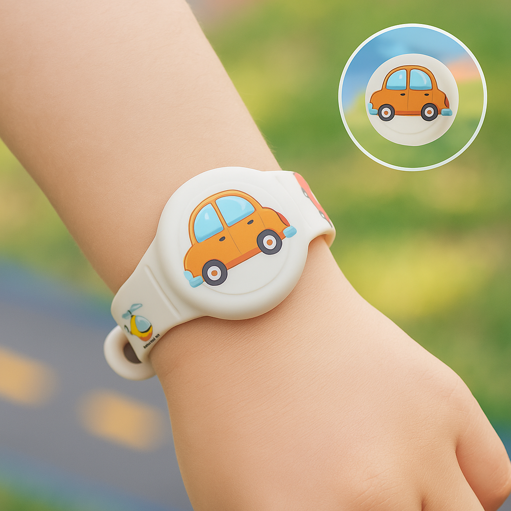 Bracelet Connecté Enfant Compatible AirTag Silicone Ajustable Sécurité Traçabilité École Parc Vacances | Koossa