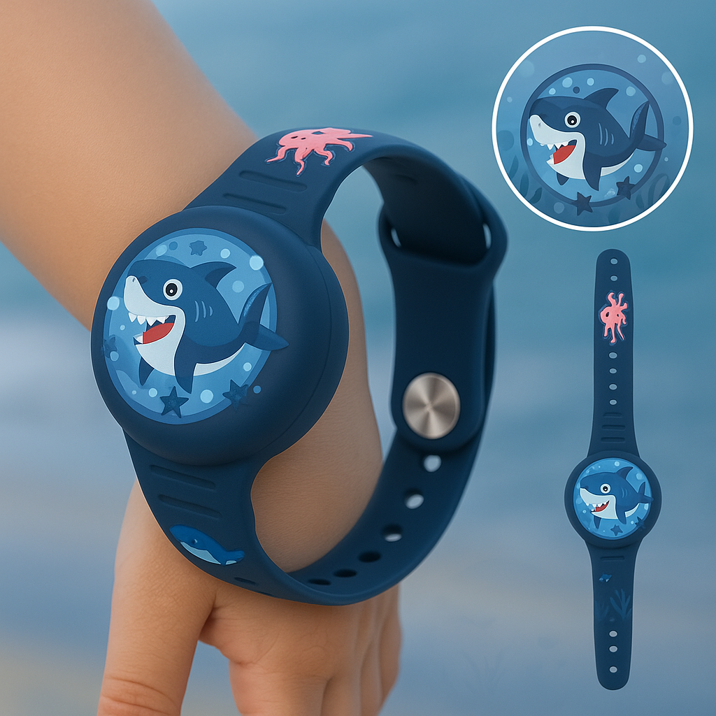 Bracelet Connecté Enfant Compatible AirTag Silicone Ajustable Sécurité Traçabilité École Parc Vacances | Koossa