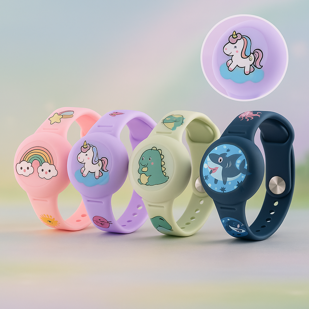 Bracelet Connecté Enfant Compatible AirTag Silicone Ajustable Sécurité Traçabilité École Parc Vacances | Koossa