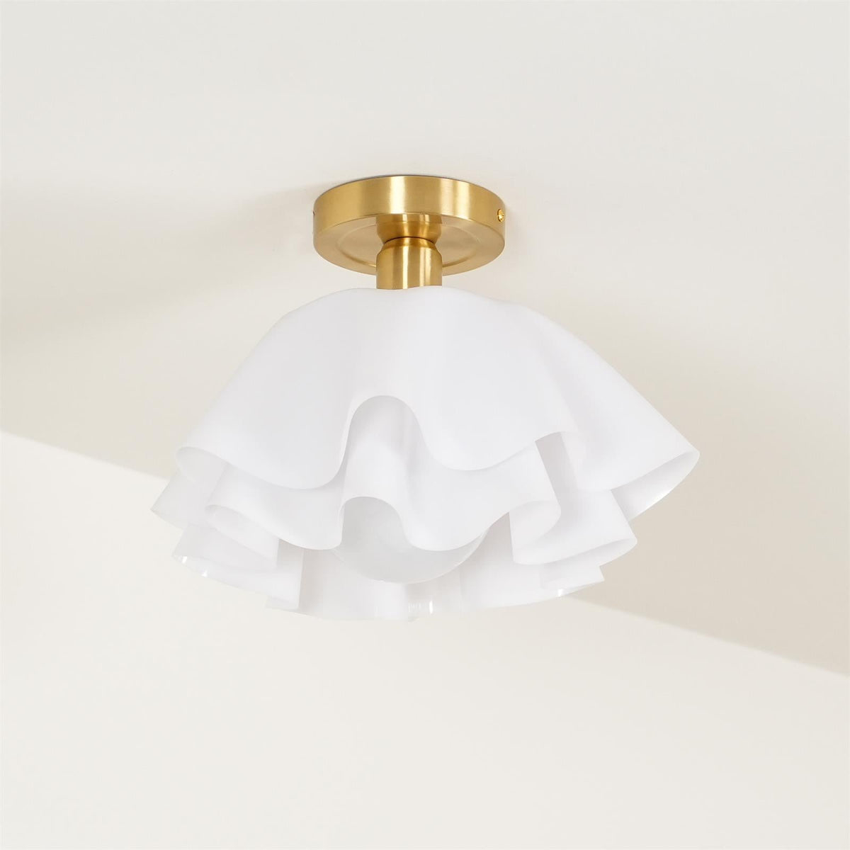 Flower-Shaped Ceiling Light Fixture Modern Sculptural Flush Mount E26 Base Indoor Metal Acrylic Shade for Bedroom Hallway Entryway | Lonoma