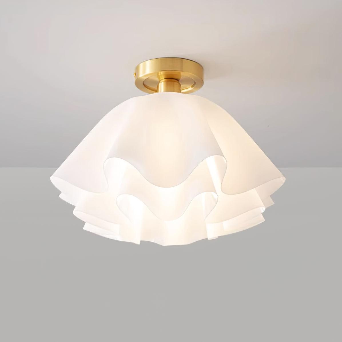 Flower-Shaped Ceiling Light Fixture Modern Sculptural Flush Mount E26 Base Indoor Metal Acrylic Shade for Bedroom Hallway Entryway | Lonoma
