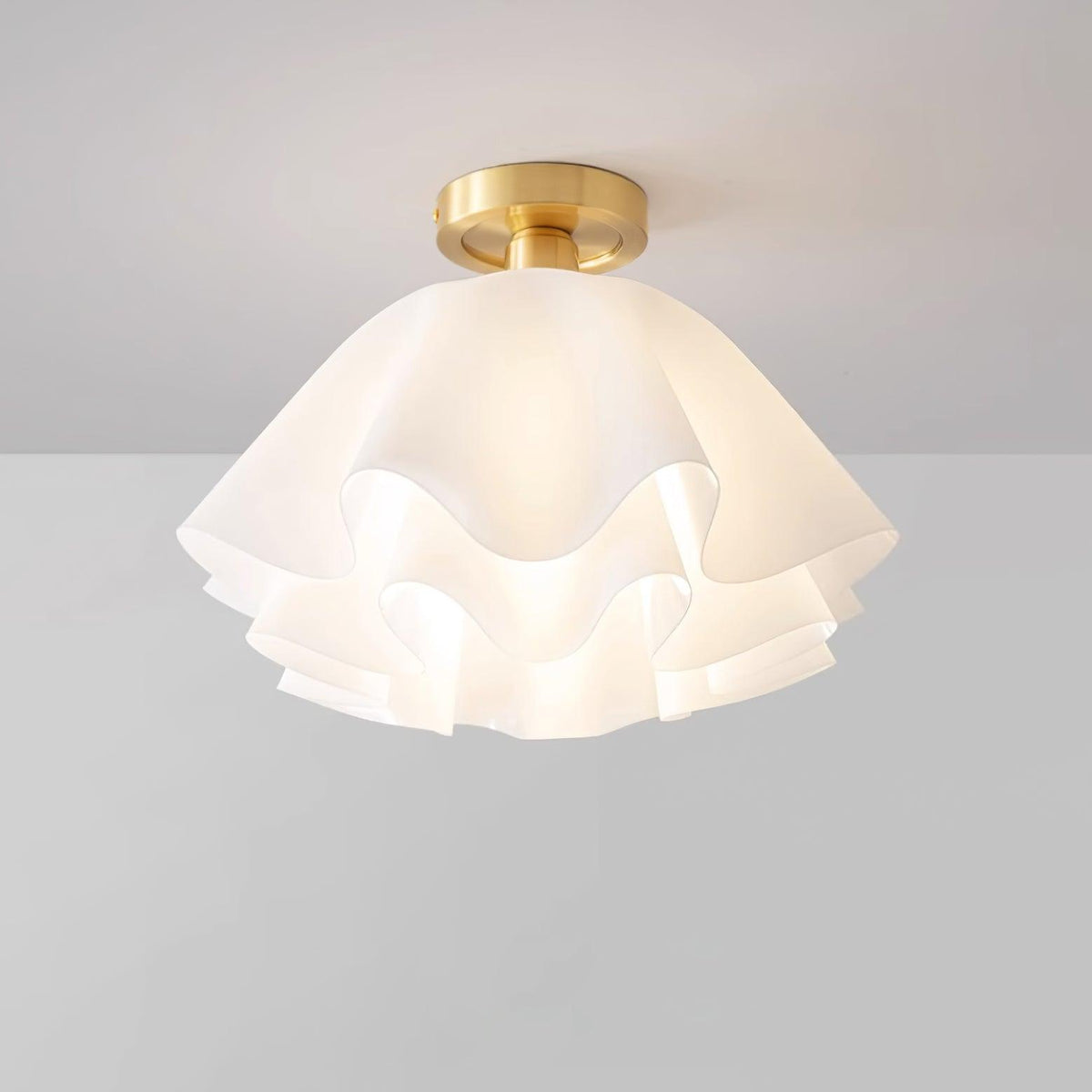 Flower-Shaped Ceiling Light Fixture Modern Sculptural Flush Mount E26 Base Indoor Metal Acrylic Shade for Bedroom Hallway Entryway | Lonoma