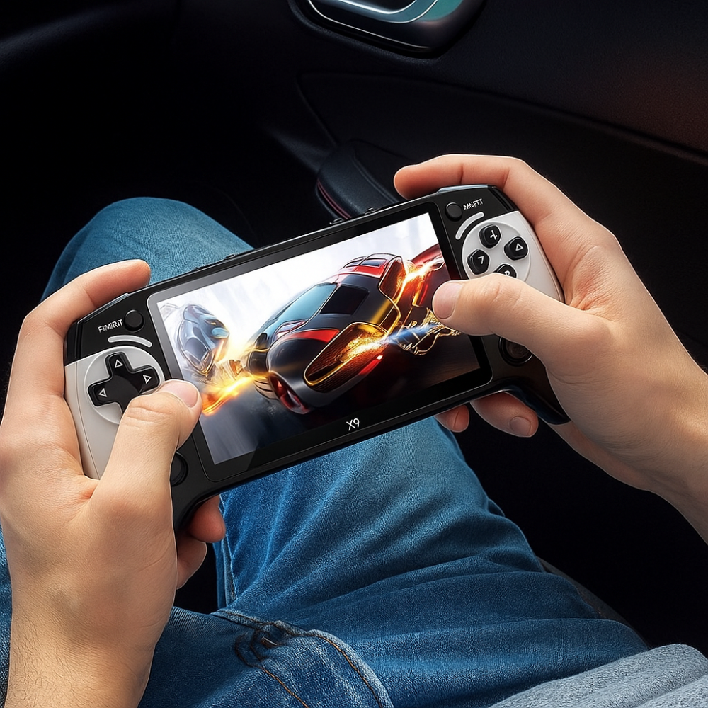 Console de jeu portable rétro avec écran HD 14 cm et 10 000 jeux préchargés pour voyage nostalgie enfance | Koossa