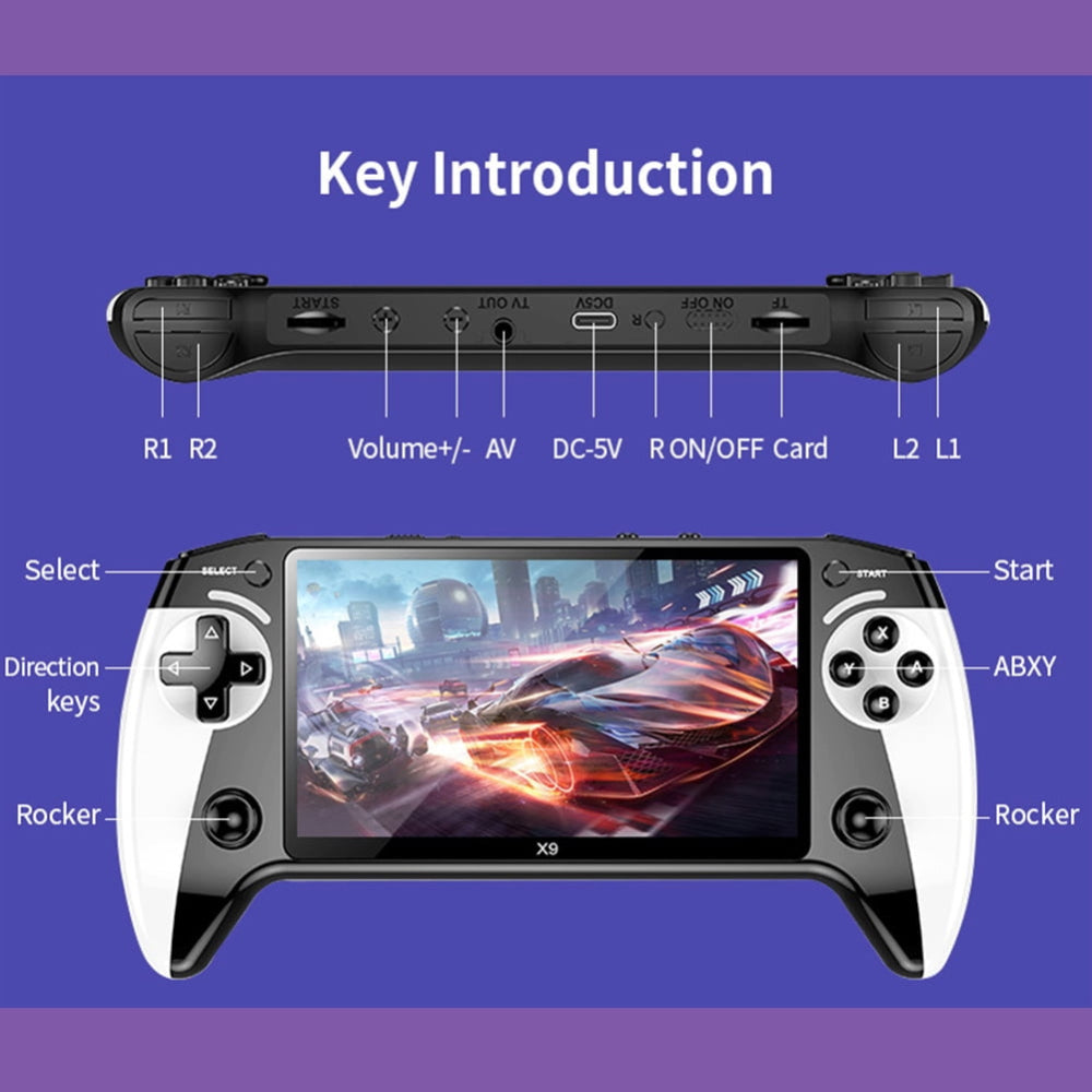 Console de jeu portable rétro avec écran HD 14 cm et 10 000 jeux préchargés pour voyage nostalgie enfance | Koossa