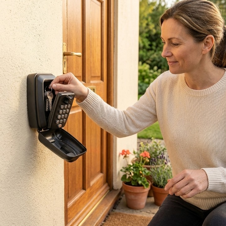 Wall-Mount Key Lock Box with Combination Lock for Outdoor Indoor Use Zinc Alloy Weatherproof Entry Security Storage | Lonoma