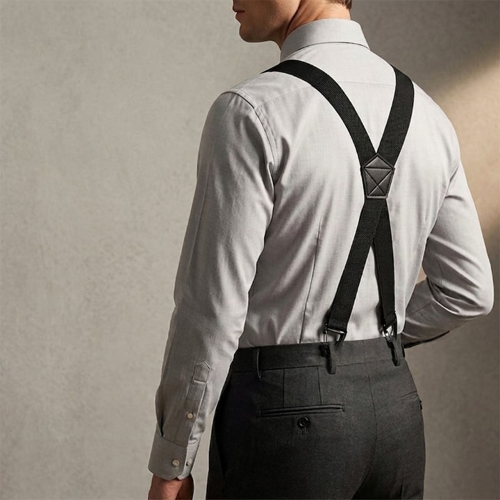Bretelles Homme Réglables à Crochets Métal – 3,8 cm – Dos en X ou Y – Élégance et Confort au Quotidien | Koossa