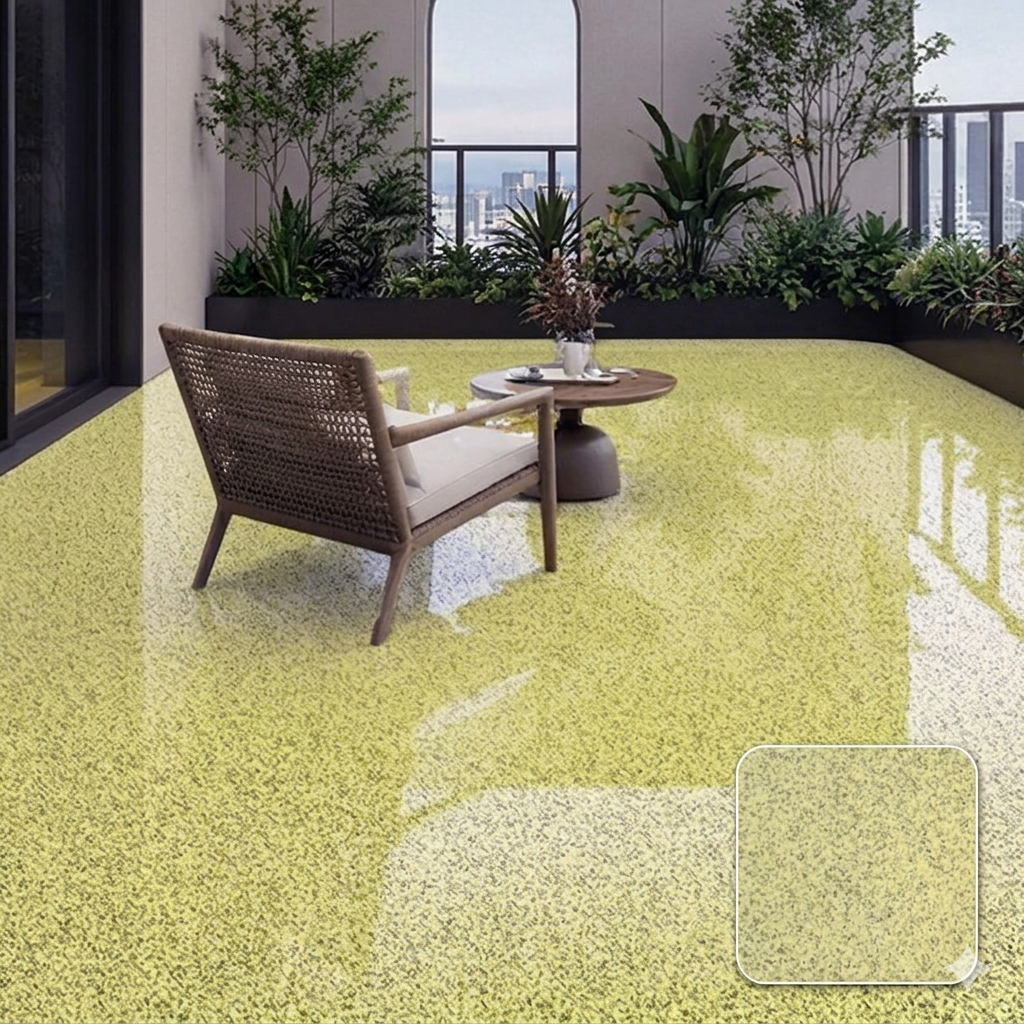 High-Gloss Marble-Effect Epoxy Floor Coating for Concrete & Tile, Waterproof Protective Finish 19 oz | Lonoma