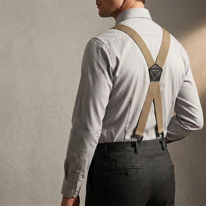 Bretelles Homme Réglables à Crochets Métal – 3,8 cm – Dos en X ou Y – Élégance et Confort au Quotidien | Koossa