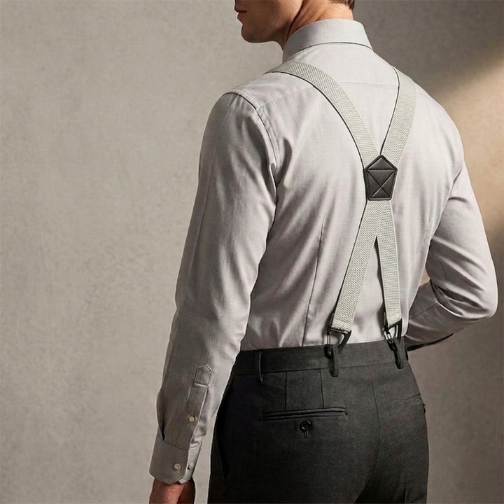 Bretelles Homme Réglables à Crochets Métal – 3,8 cm – Dos en X ou Y – Élégance et Confort au Quotidien | Koossa