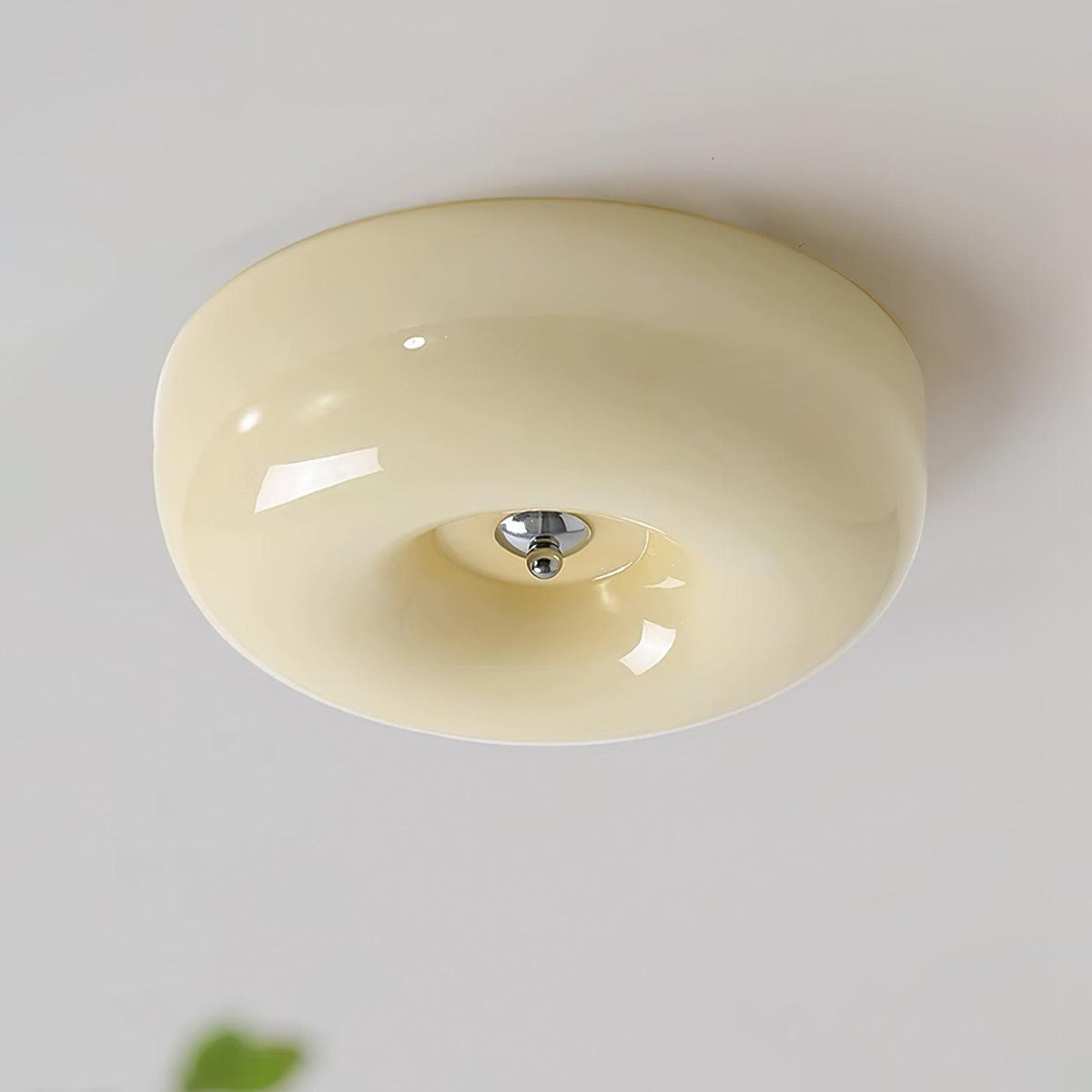 Glass Button Ceiling Light Fixture, Round Flush Mount LED Lamp for Bedroom, Kitchen, Hallway, Integrated Modern Overhead Lighting | Lonoma