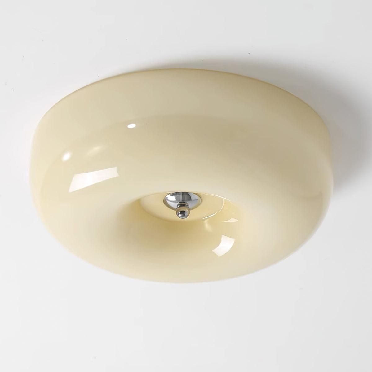 Glass Button Ceiling Light Fixture, Round Flush Mount LED Lamp for Bedroom, Kitchen, Hallway, Integrated Modern Overhead Lighting | Lonoma