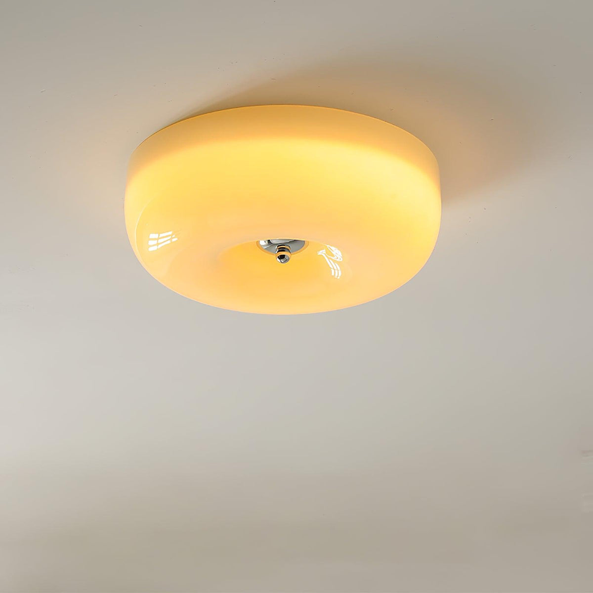 Glass Button Ceiling Light Fixture, Round Flush Mount LED Lamp for Bedroom, Kitchen, Hallway, Integrated Modern Overhead Lighting | Lonoma