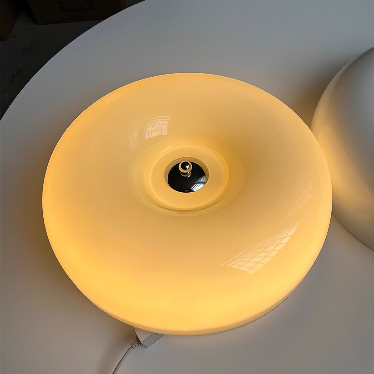 Glass Button Ceiling Light Fixture, Round Flush Mount LED Lamp for Bedroom, Kitchen, Hallway, Integrated Modern Overhead Lighting | Lonoma