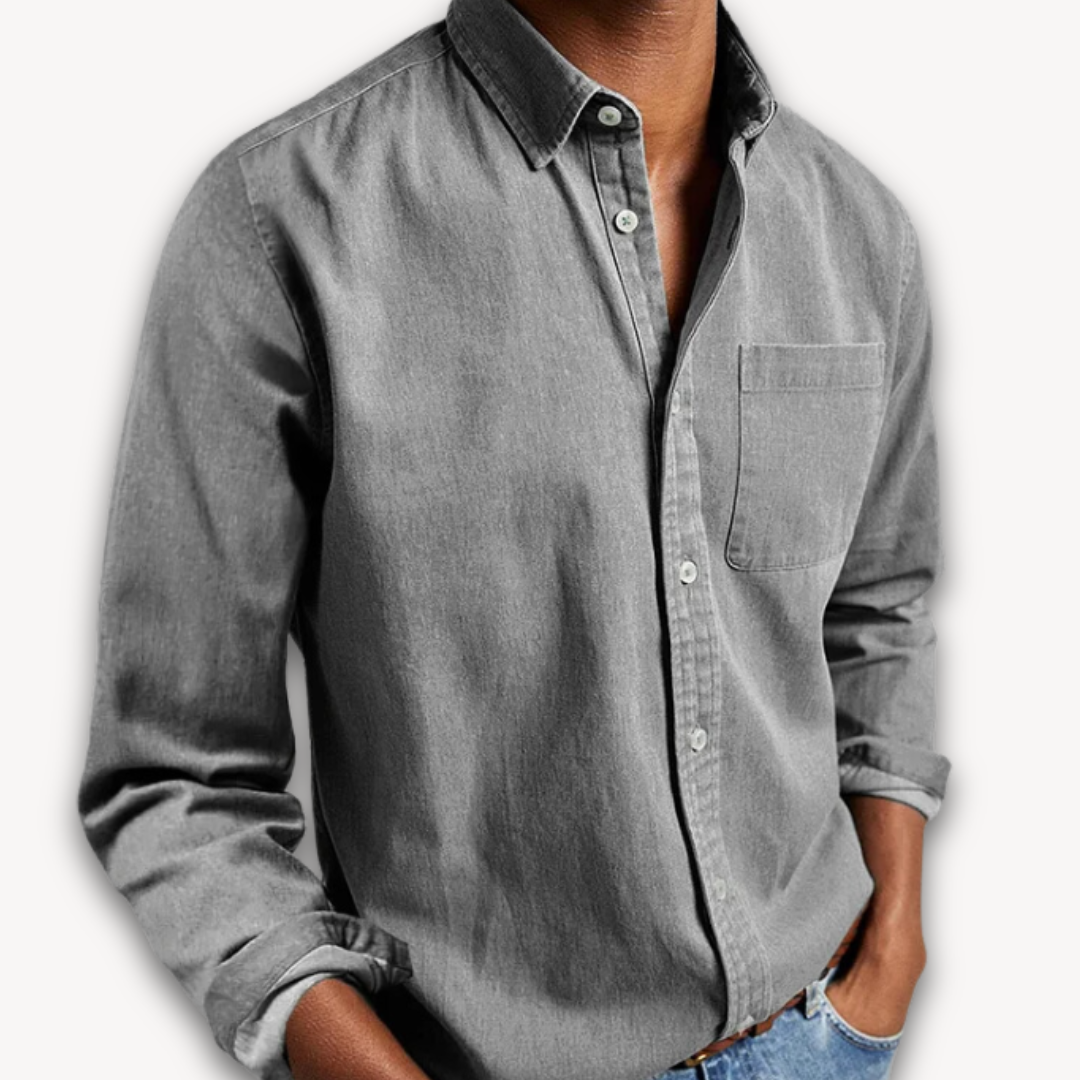 Men's Long Sleeve Cotton Shirt in Classic Colours for Smart Casual Wear | Koossa