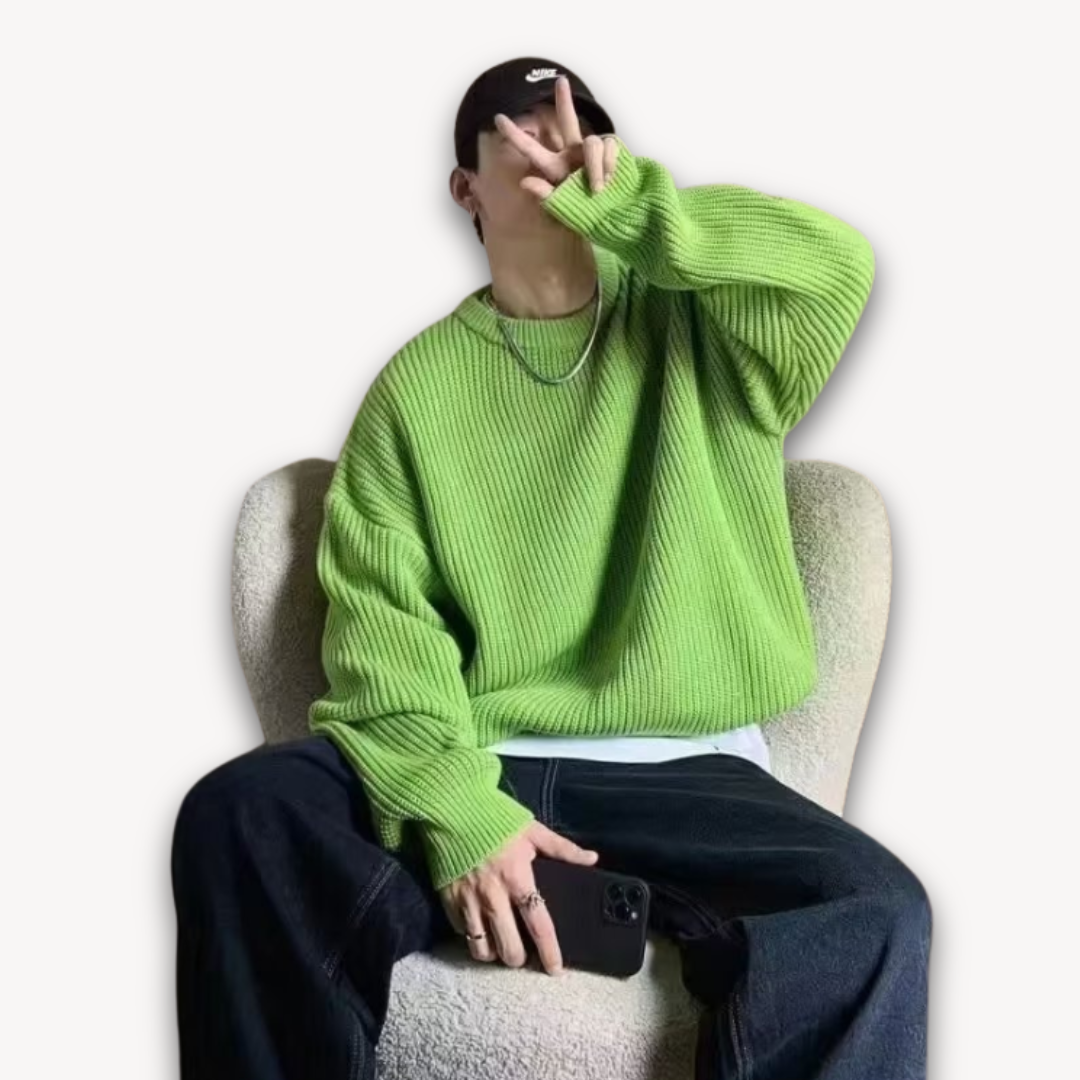 Women's Oversized Knitted Jumper in Twelve Colours — Relaxed Drop-Shoulder Pullover with Ribbed Cuffs for Effortless Weekend Style | Koossa
