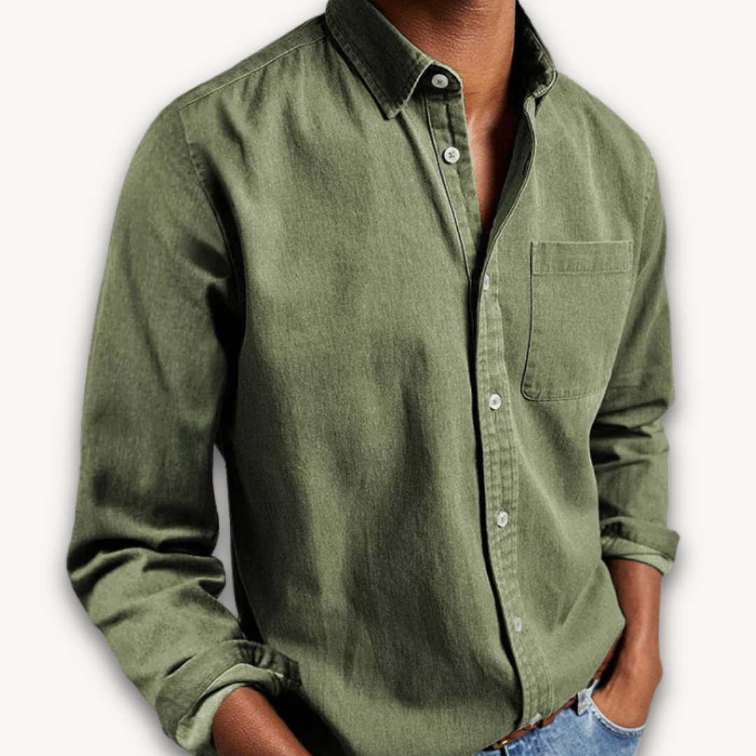 Men's Long Sleeve Cotton Shirt in Classic Colours for Smart Casual Wear | Koossa